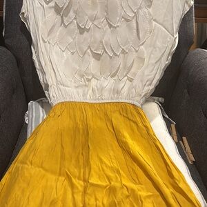 Gianni Bini White and Yellow Midi Dress